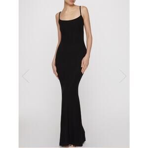 Skims Dress Women Small Soft Lounge Long Slip Maxi Black Bodycon Minimalist Cozy